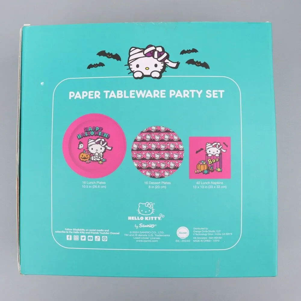 Hello Kitty Halloween Paper Tableware Party Set Mummy